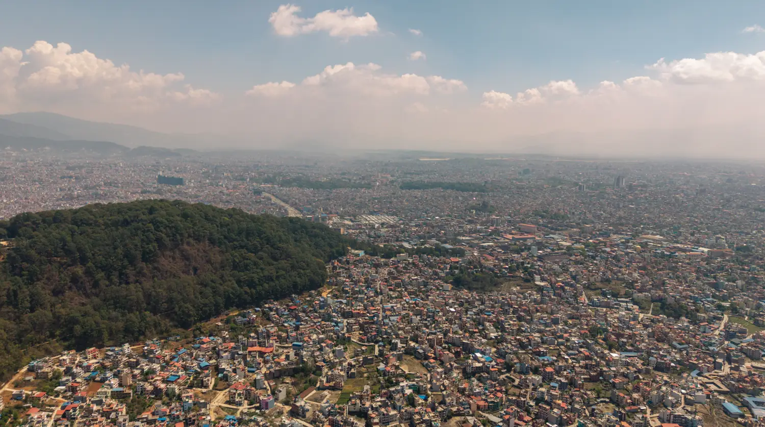 Raniban and the forested Nagarjun hill above Kathmandu valley